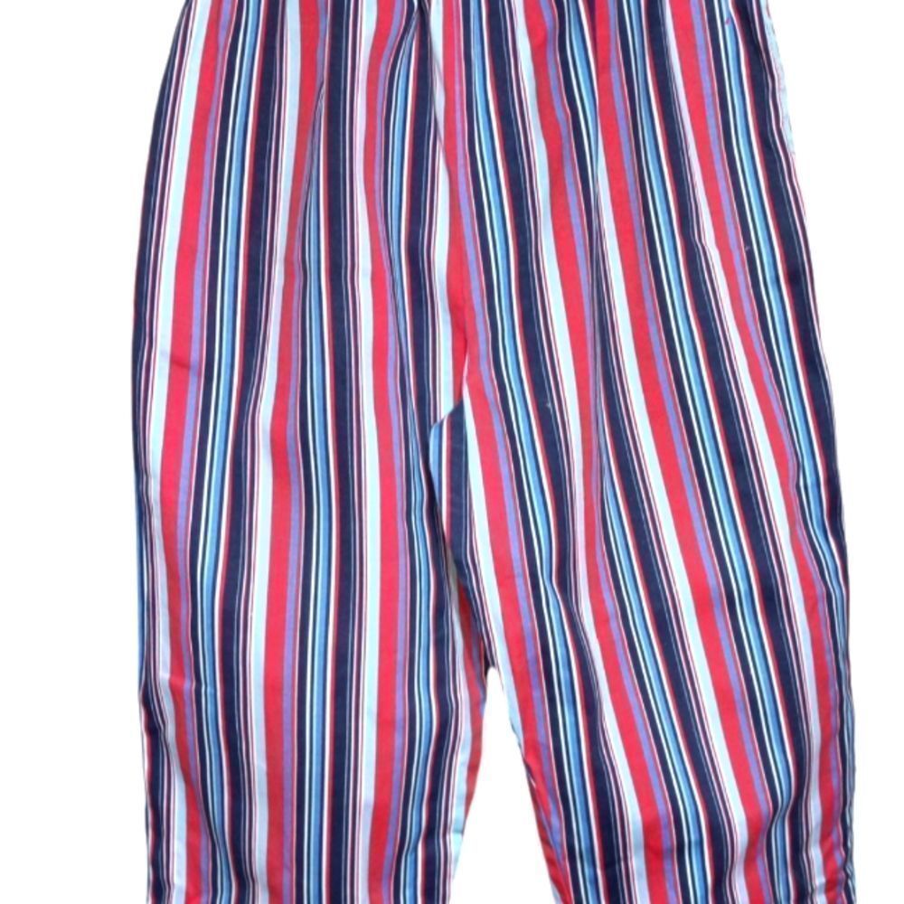USA RED WHITE BLUE vintage 80s striped cotton spandex capris, modern sz M-L
